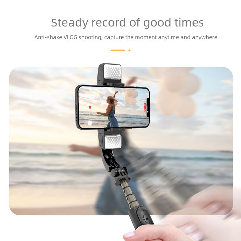 New Stabilizer Bluetooth Selfie Stick Sports Anti-Shake LED Fill Light VLOG Mini Handheld Gimbal Tripod
