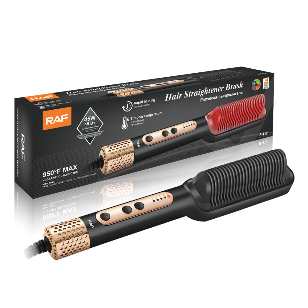 New hair straightening comb, negative ions, no damage to hair, straight hair, curly hair, dual-electric heating curling iron, hair straightener, cross-border home