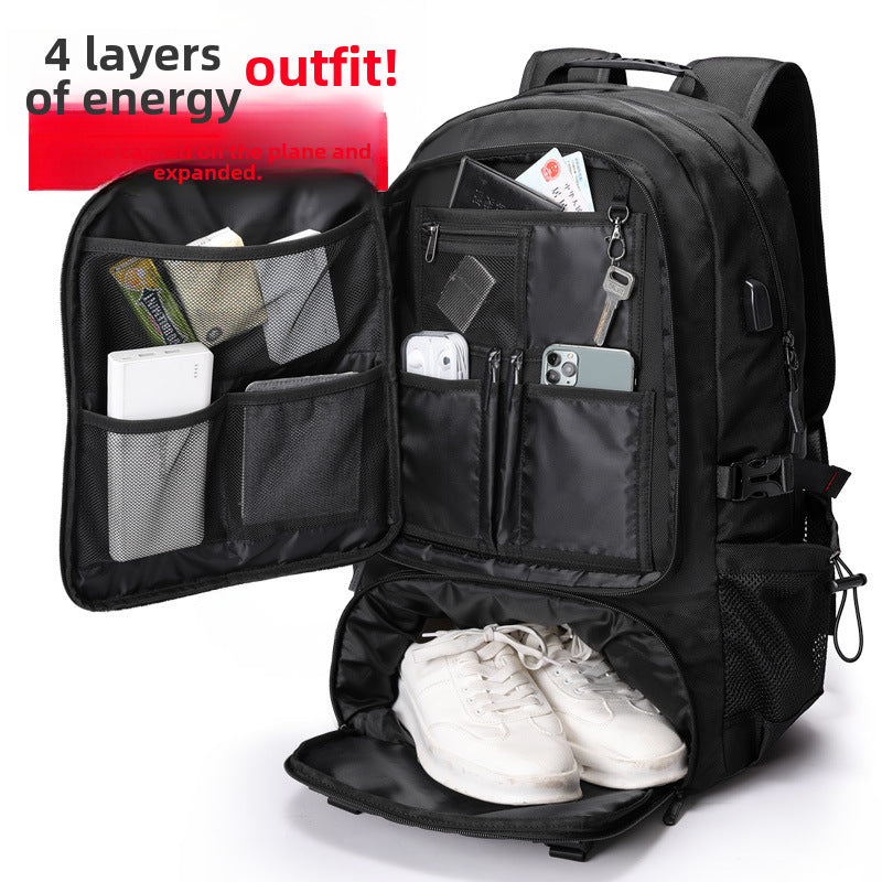 Large 80 liter travel bag, men's outdoor sports hiking bag, leisure multi-function computer bag, large capacity backpack L