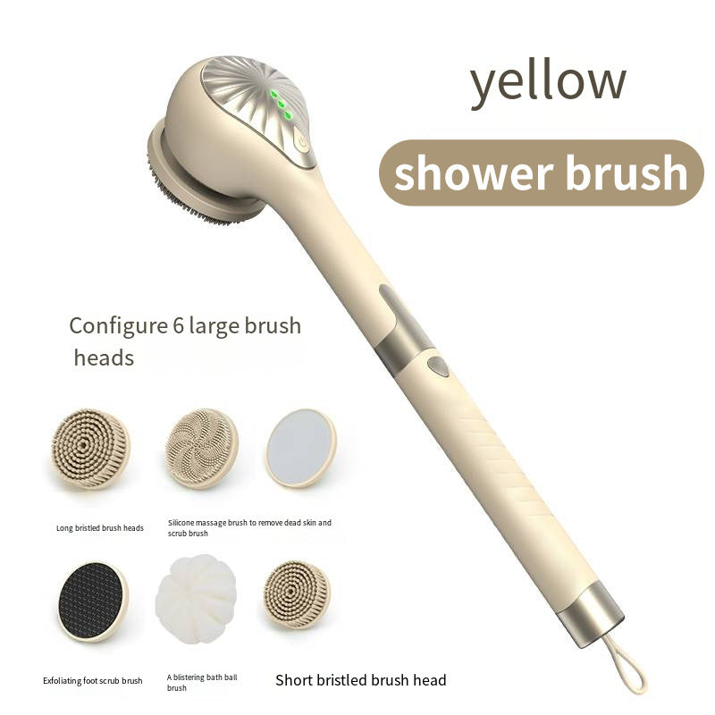 Cross-border long-handled electric bath scrubbing instrument, bath brush, bath back rubbing artifact, automatic bath brush, powerful plaster rubbing mud machine
