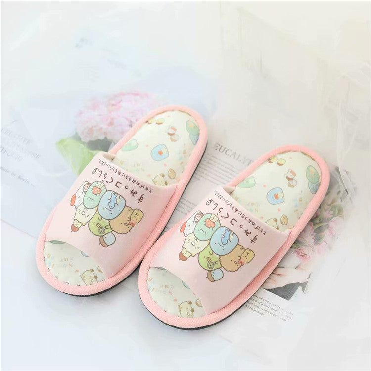 Cartoon Corner Bio Fabric Home Slippers Non Slip Women's Floor Shoes Summer Indoor Soft Bottom Fish Mouth Silent Shoes