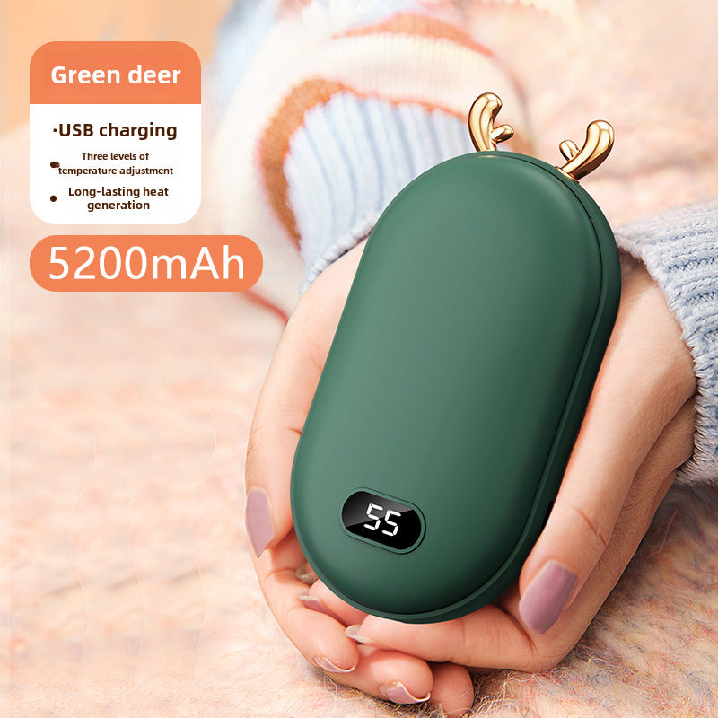 New hand warmer charging digital display temperature control double-sided heating USB charging baby hand warmer gift wholesale