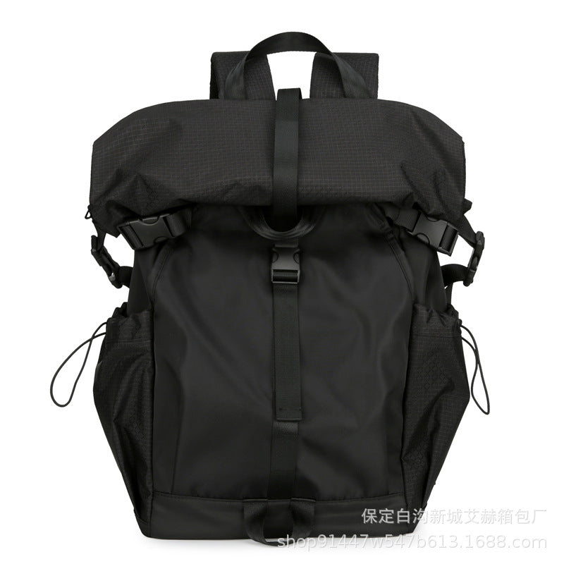 Sports Outdoor Mountaineering Cycling Backpack Folding Roll Backpack Men's Functional Wind Travel Male College Student School Bag
