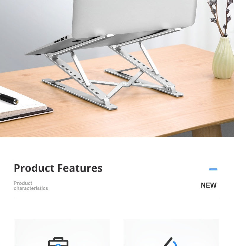 Cross-border N8 double-layer laptop stand, aluminum alloy tablet computer radiator, foldable storage, increased shelf