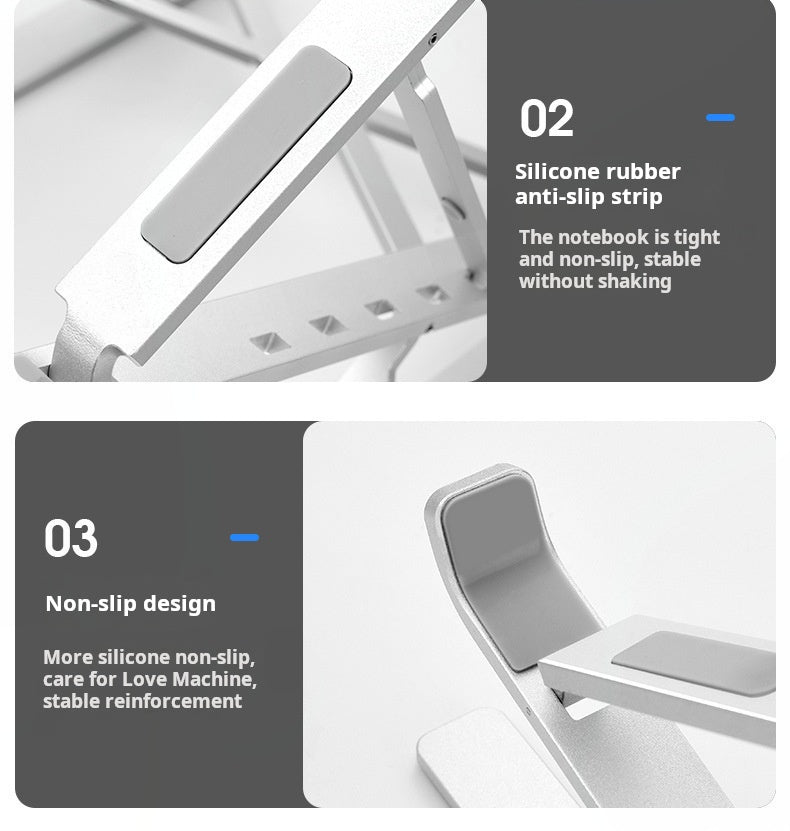 Cross-border N8 double-layer laptop stand, aluminum alloy tablet computer radiator, foldable storage, increased shelf