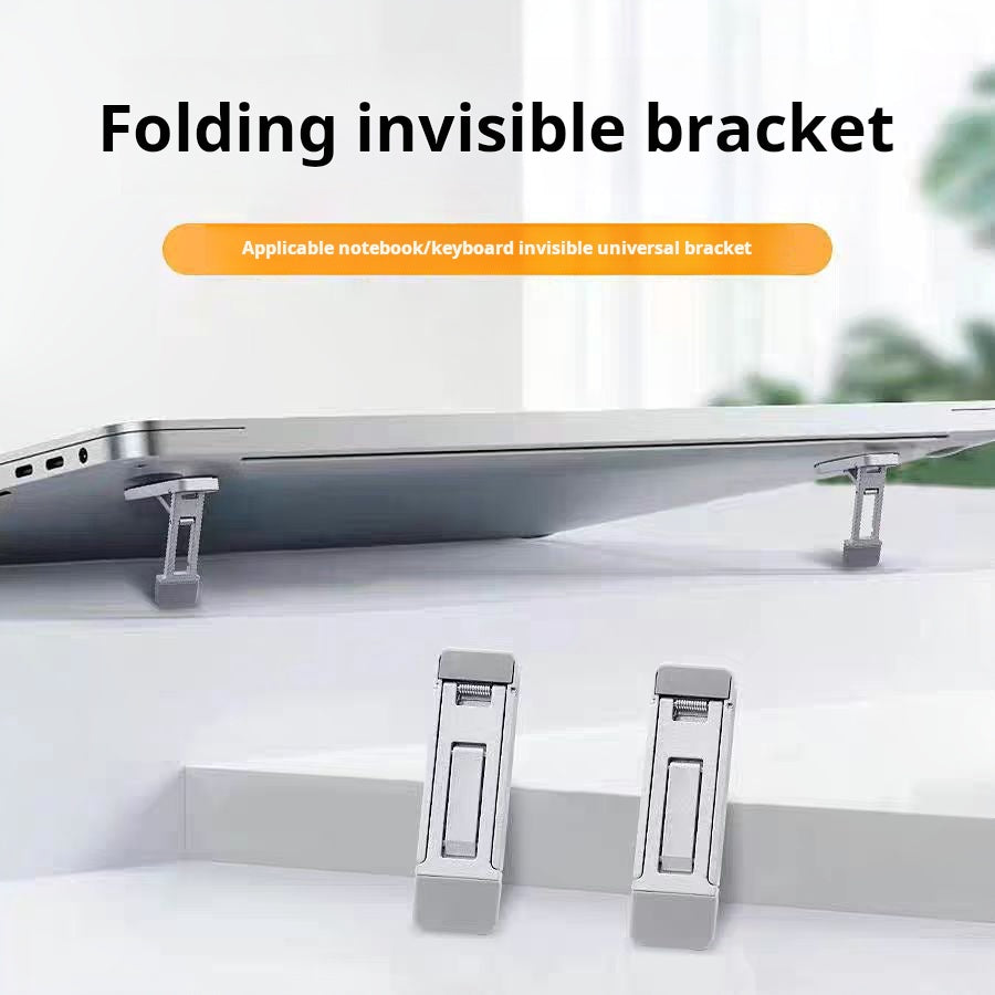 Cross-border zinc alloy notebook stand creative three-speed adjustable invisible portable heightened heat dissipation tablet holder