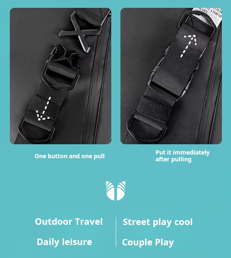 Trendy fashion men's crossbody bag, high-end sense versatile shoulder bag, multi-functional sports outdoor functional style slash bag