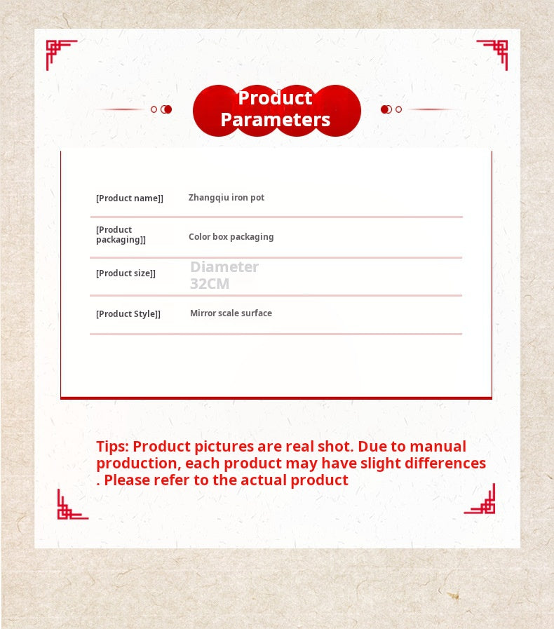 Zhangqiu handmade iron pot gift pots and pans old-fashioned traditional household hand-forged wrought iron wok uncoated non-stick pan