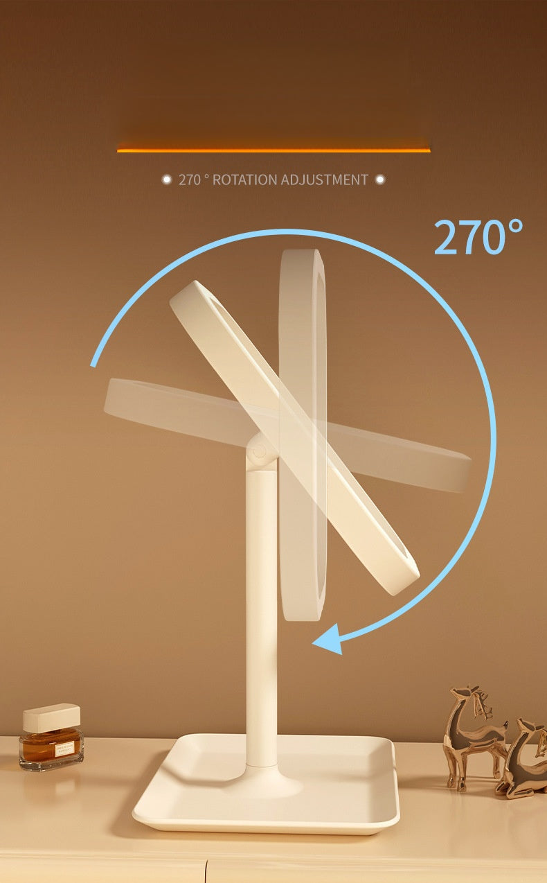 Mirror, LED with light, makeup mirror, desktop desktop, dressing mirror, home bedroom, ins, style, girls' dormitory, large square mirror